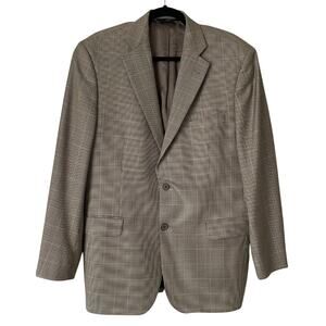 Brooks Brothers Blazer Men 42R‎ Tan 346 Houndstooth Wool Business Preppy Formal